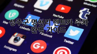 성주군 명천리 렌트카 주차 완벽 가이드