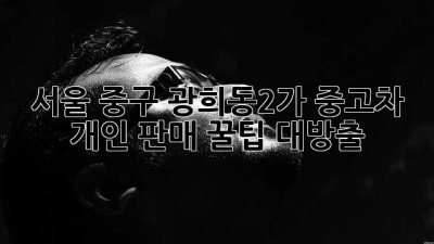 서울 중구 광희동2가 중고차 개인 판매, 꿀팁 대방출! 🚗💨